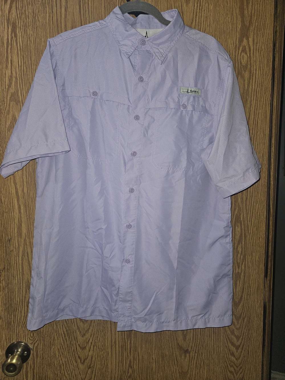 Light Lavender Short-Sleeve Button-Down Shirt - Habitat